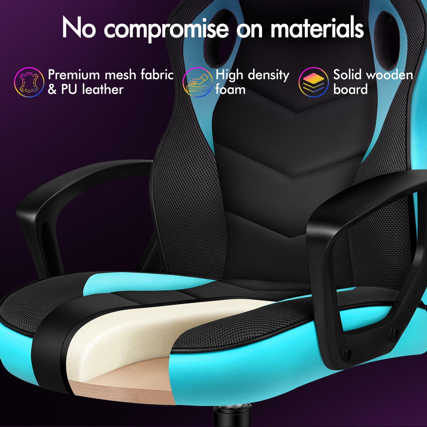 ELFORDSON Gaming Chair Racing Office Ergonomic Padded Swivel Executive Computer