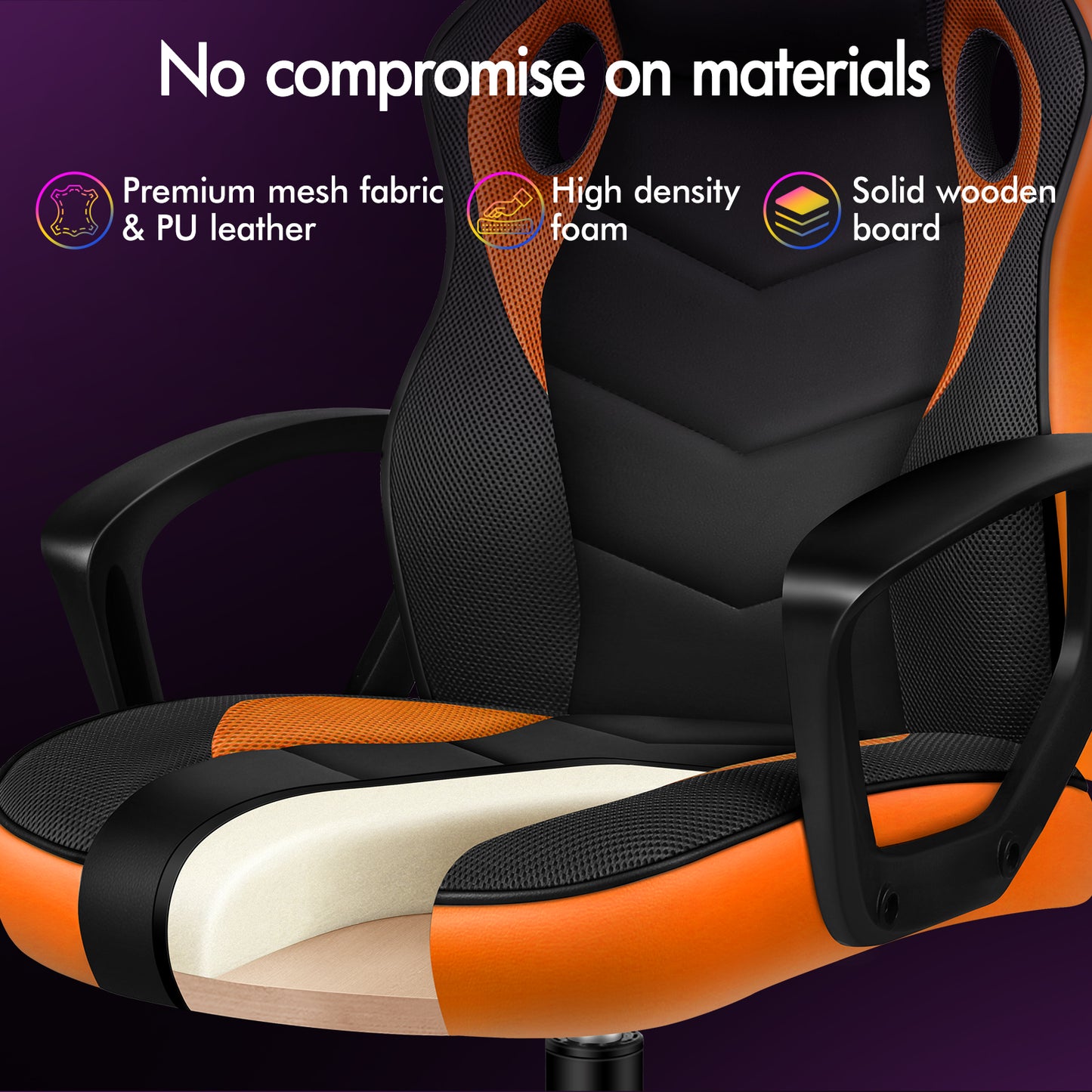 ELFORDSON Gaming Chair Racing Office Ergonomic Padded Swivel Executive Computer