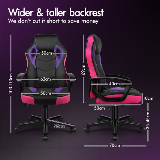 ELFORDSON Gaming Chair Racing Office Ergonomic Padded Swivel Executive Computer