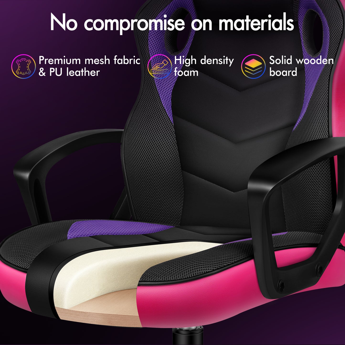 ELFORDSON Gaming Chair Racing Office Ergonomic Padded Swivel Executive Computer