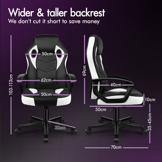 ELFORDSON Gaming Chair Racing Office Ergonomic Padded Swivel Executive Computer