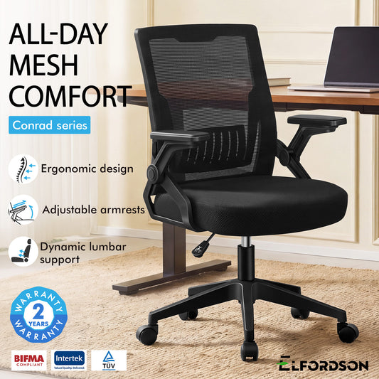 ELFORDSON Mesh Office Chair Gaming Racing Work All Black