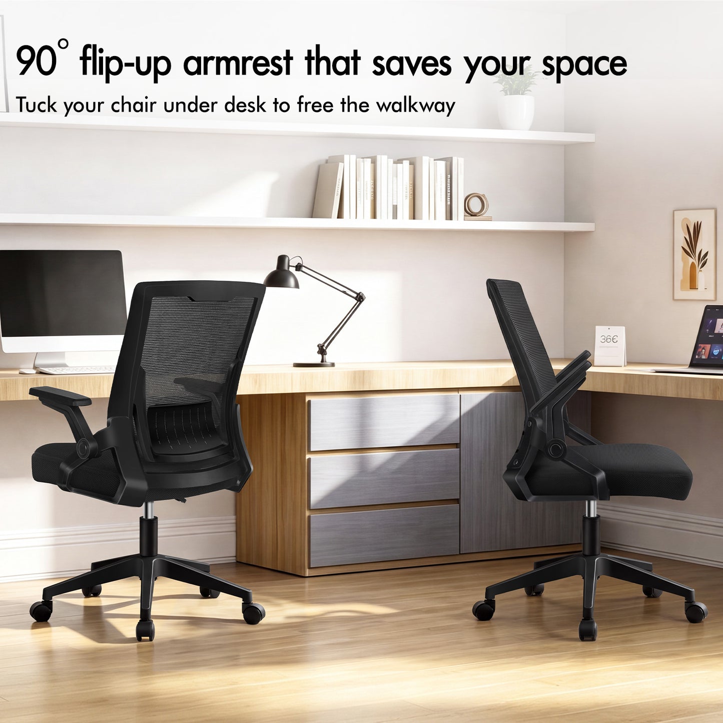 ELFORDSON Mesh Office Chair Gaming Racing Work All Black