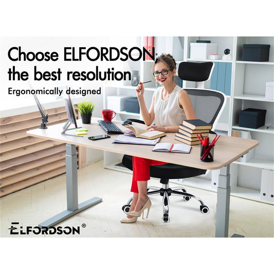 ELFORDSON Mesh Office Chair Executive Fabric Seat Gaming Racing Tilt Computer