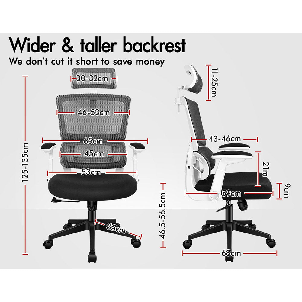 ELFORDSON Mesh Office Chair Executive Computer Chairs Study Work Seat