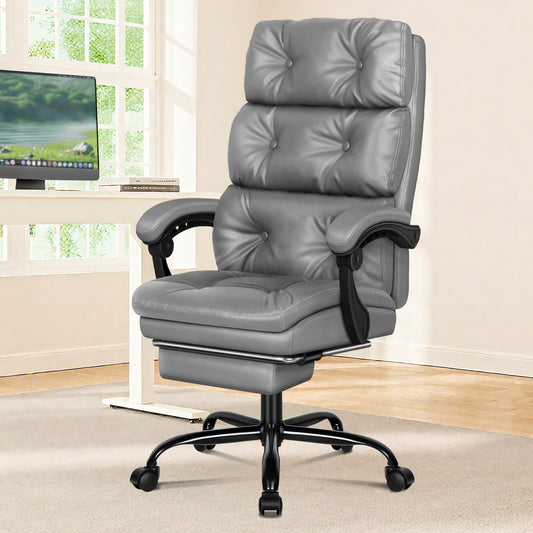 ELFORDSON Office Chair Executive Computer PU Leather Seat Work Recliner Gaming