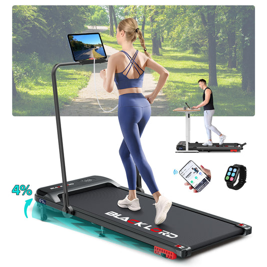 BLACK LORD Treadmill Electric Walking Pad Home Office Incline Foldable Black