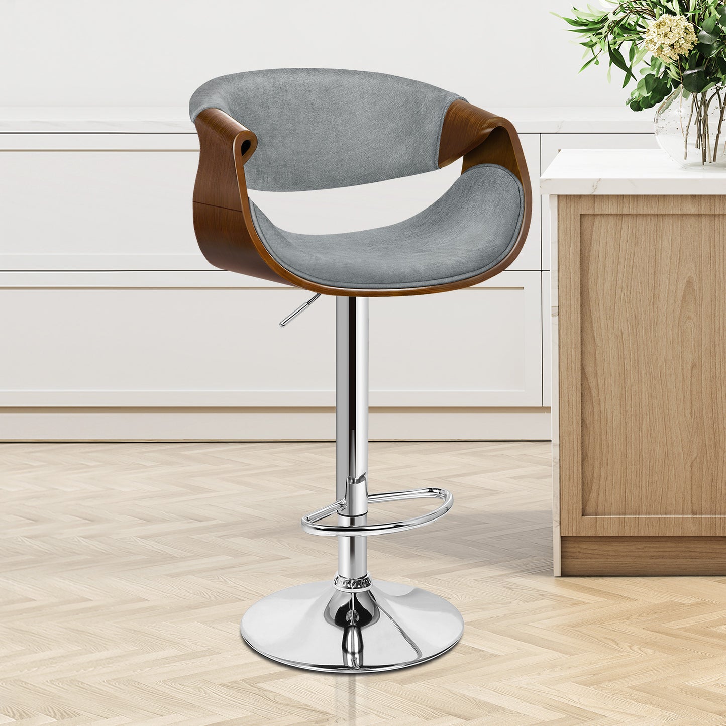 ALFORDSON Breakfast Bar Stools - 360° Swivel, Height Adjustable, Grey