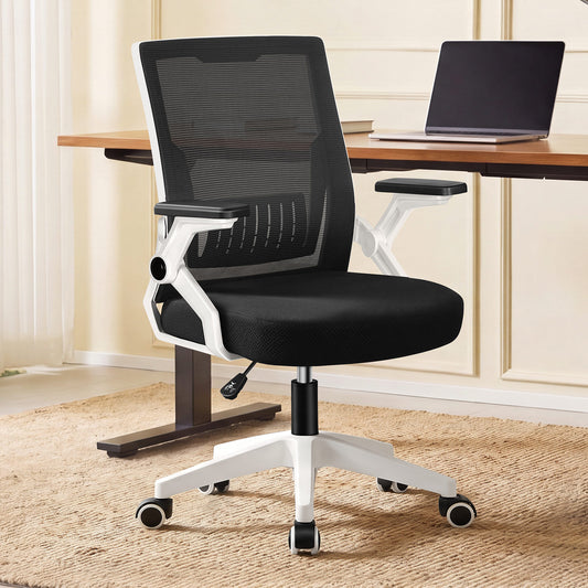 ELFORDSON Mesh Office Chair Gaming Racing Work Black and White