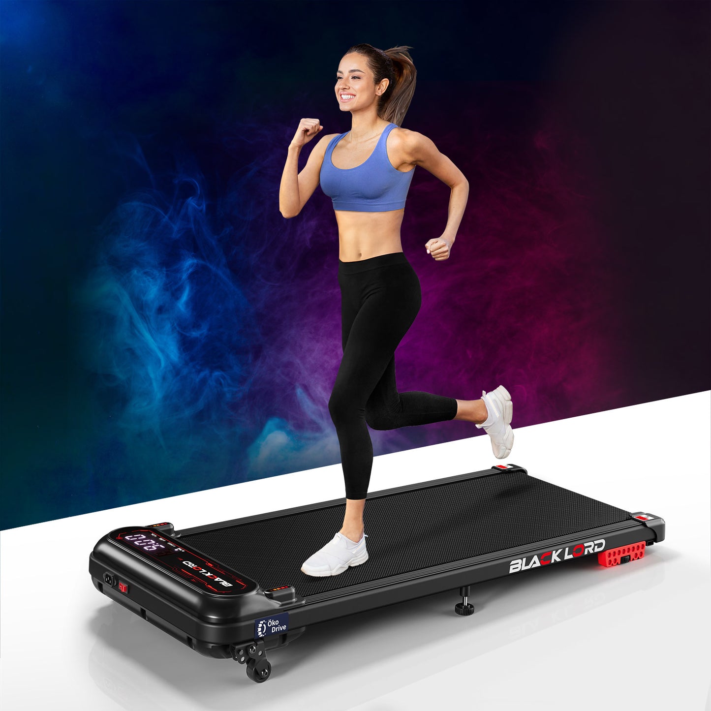 BLACK LORD Treadmill Electric Walking Pad Incline Shock Absorbers Gym Black