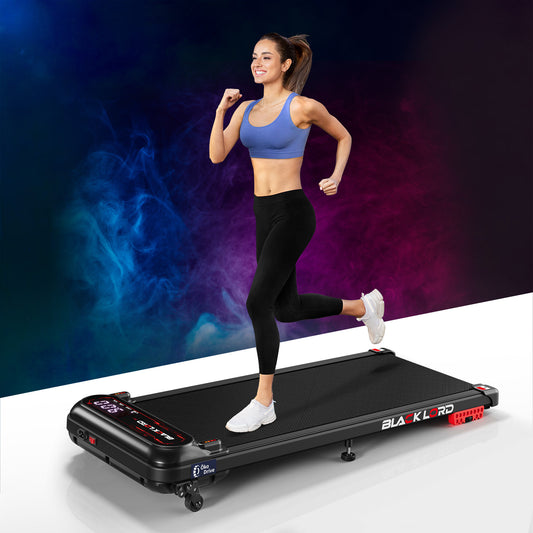 BLACK LORD Treadmill Electric Walking Pad Incline Shock Absorbers Gym Black