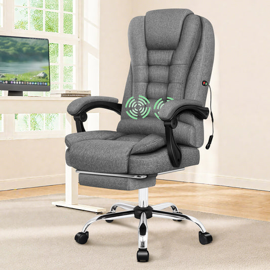 ELFORDSON Massage Office Chair Executive Seat Fabric Grey