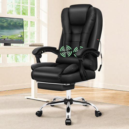 ELFORDSON Massage Office Chair Gaming Executive Seat PU Leather Black