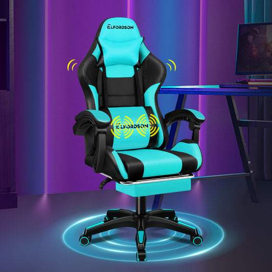 ELFORDSON Gaming Office Chair Extra Large Pillow Racing Executive Footrest Seat