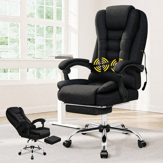 ELFORDSON Massage Office Chair Executive Seat Fabric Black