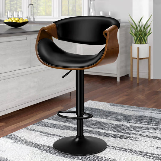ALFORDSON Breakfast Bar Stools - 360° Swivel, Height Adjustable, Black