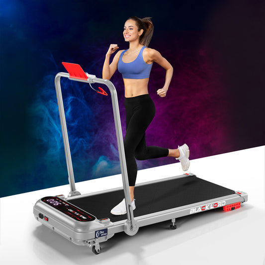 BLACK LORD Treadmill Electric Walking Pad Incline Shock Absorbers Foldable Silver