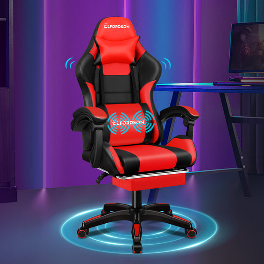 ELFORDSON Gaming Office Chair Extra Large Pillow Racing Executive Footrest Seat