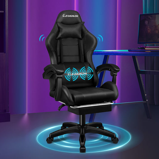 ELFORDSON Gaming Office Chair Extra Large Pillow Racing Executive Footrest Seat